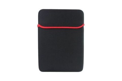 13" Black Laptop Sleeve With Red Strip